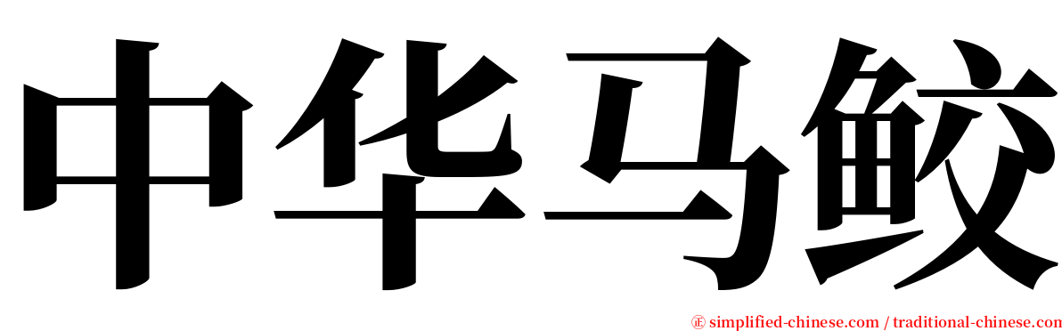中华马鲛 serif font