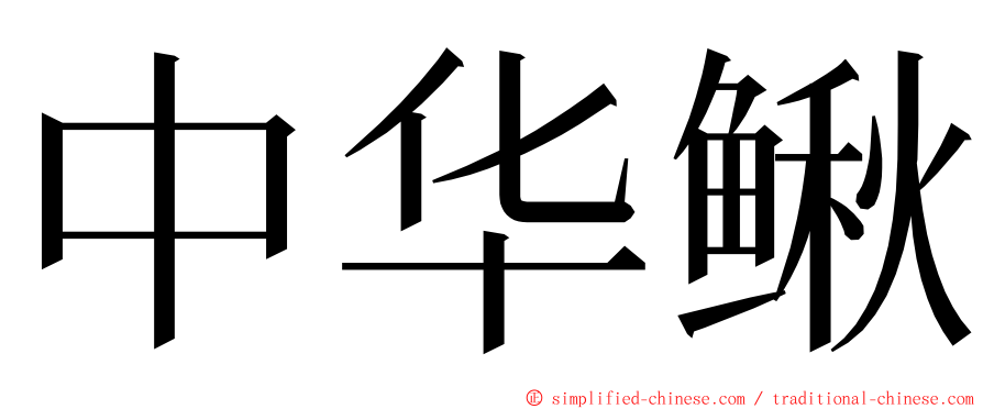 中华鳅 ming font