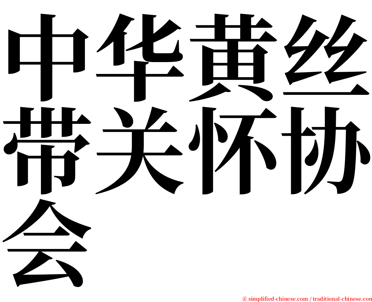 中华黄丝带关怀协会 serif font