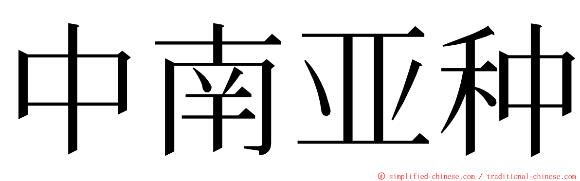 中南亚种 ming font