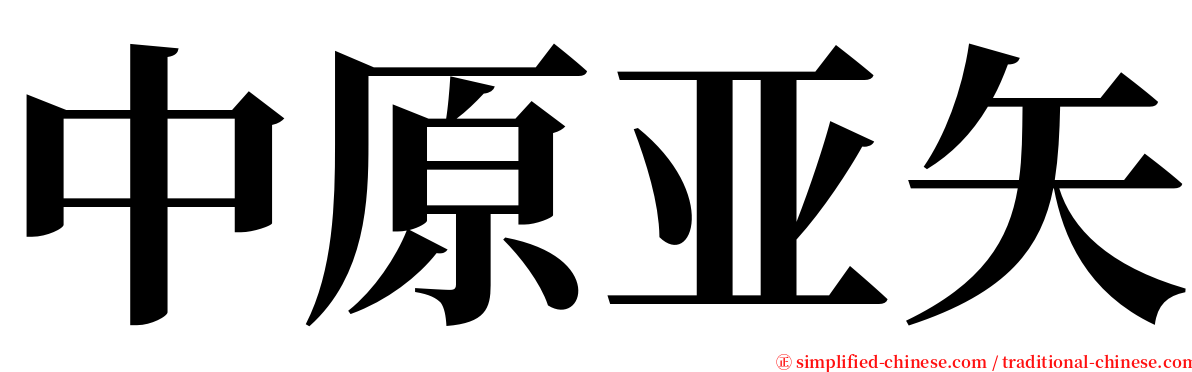 中原亚矢 serif font