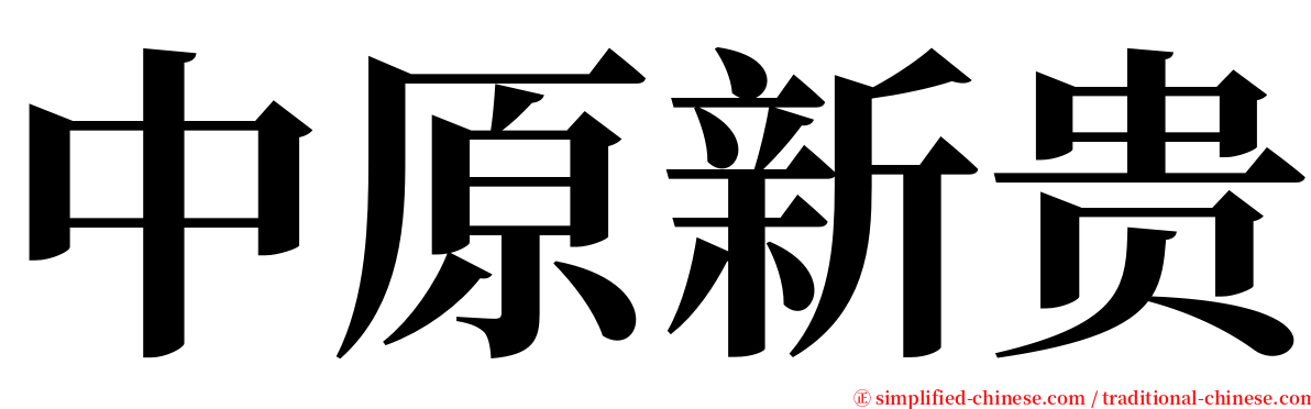 中原新贵 serif font