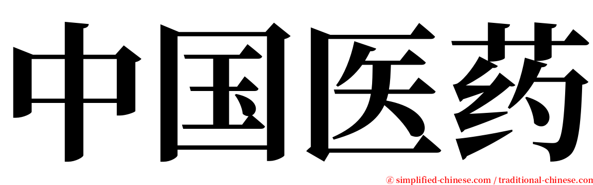 中国医药 serif font