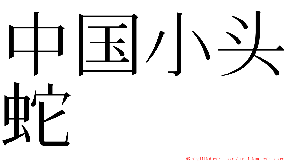 中国小头蛇 ming font