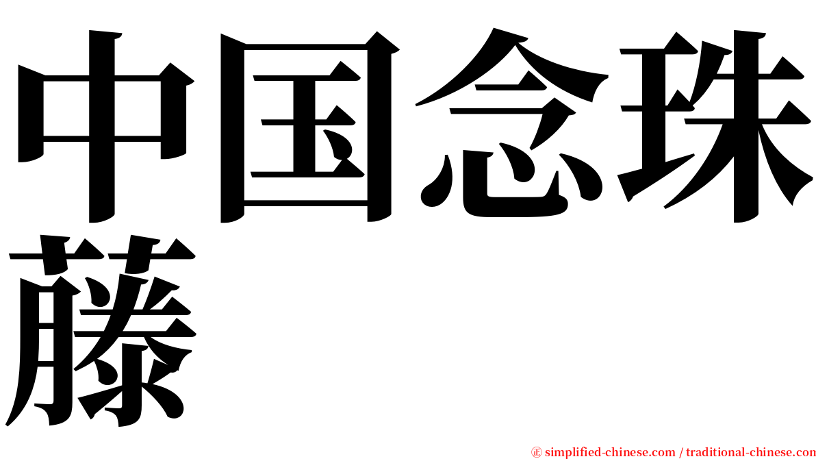 中国念珠藤 serif font