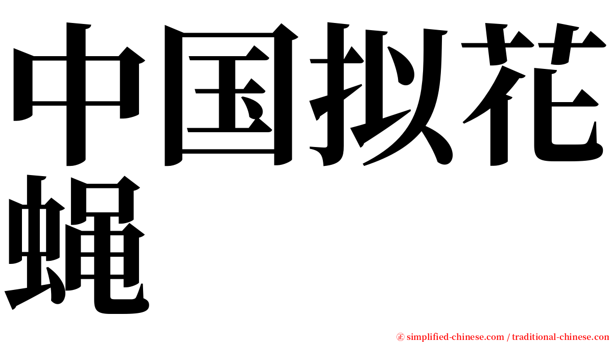 中国拟花蝇 serif font