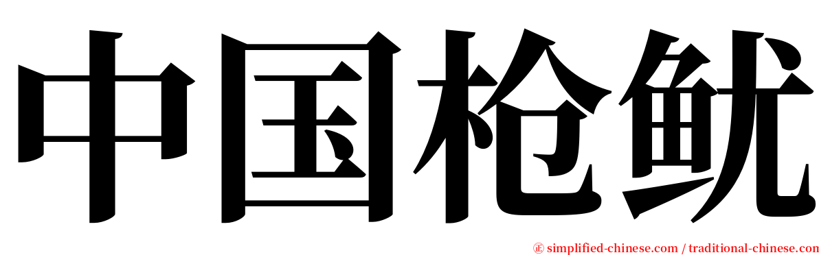 中国枪鱿 serif font