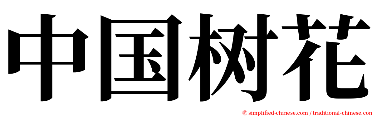 中国树花 serif font