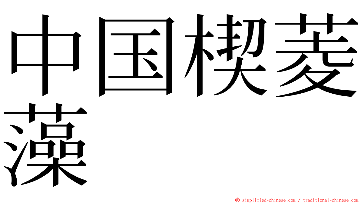 中国楔菱藻 ming font