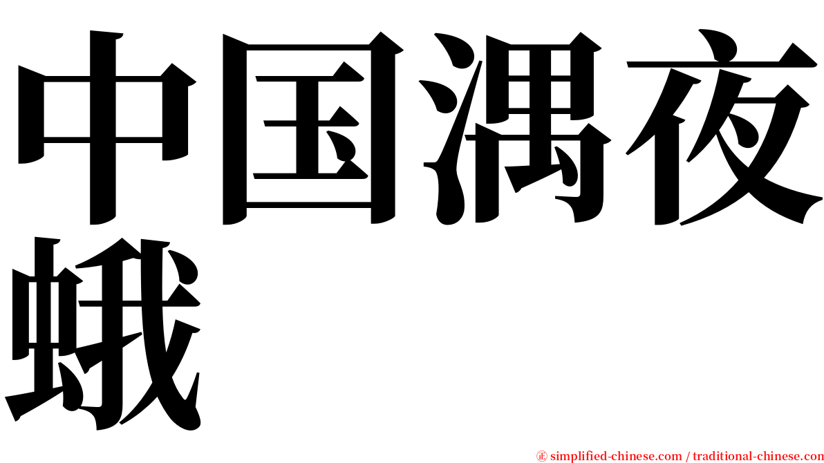 中国湡夜蛾 serif font