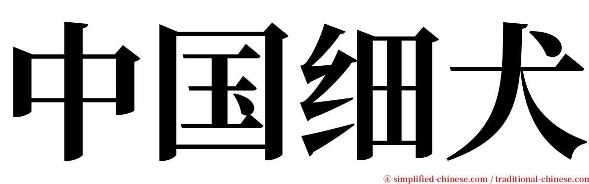 中国细犬 serif font