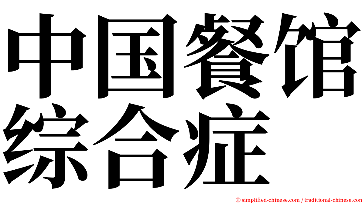 中国餐馆综合症 serif font