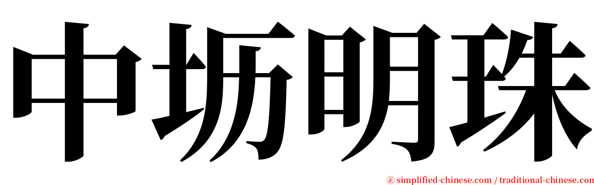 中坜明珠 serif font