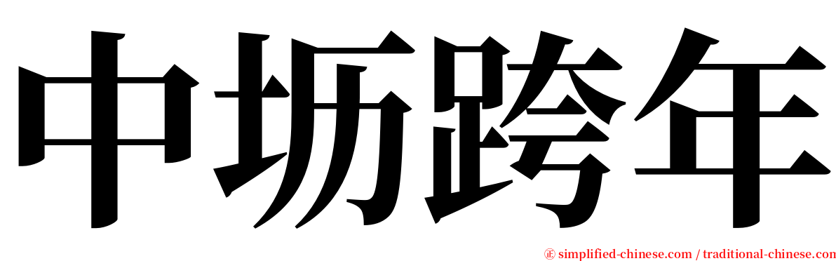 中坜跨年 serif font