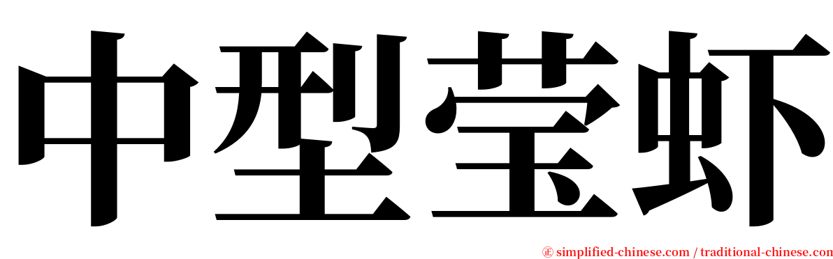 中型莹虾 serif font