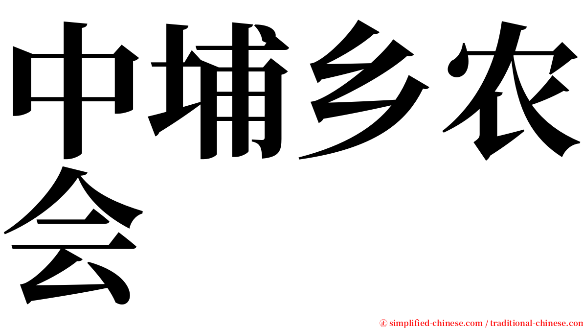 中埔乡农会 serif font