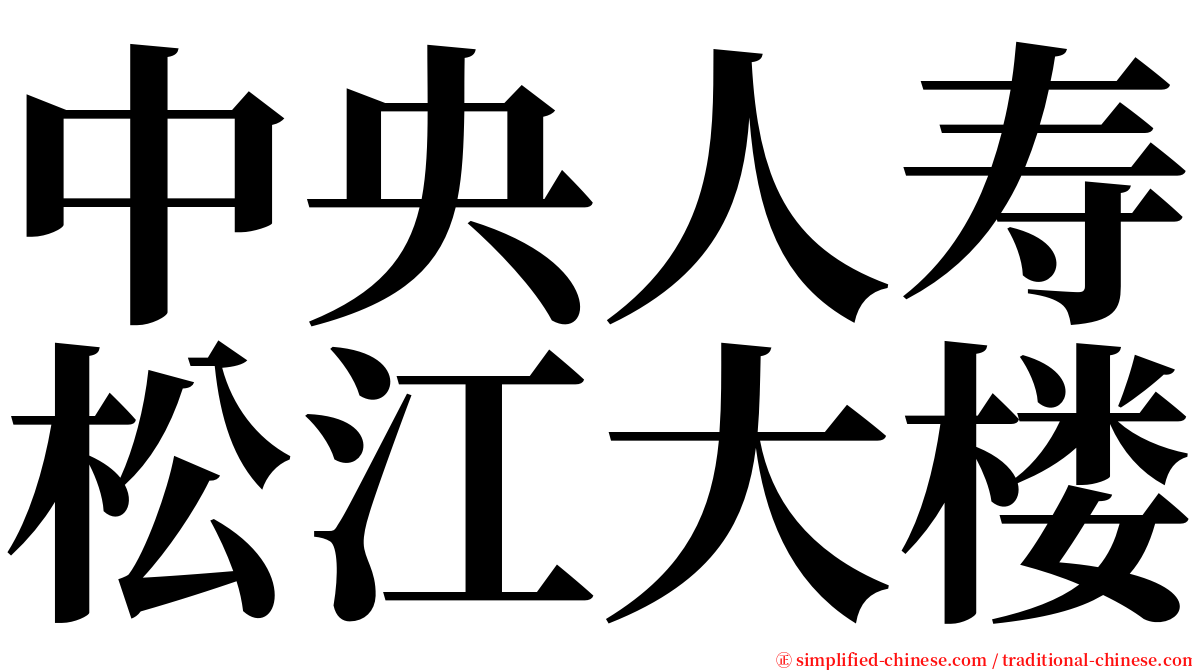 中央人寿松江大楼 serif font