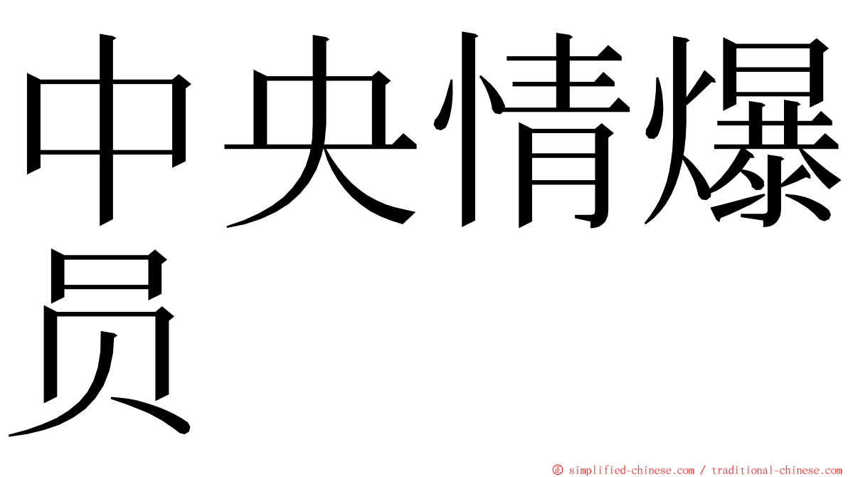 中央情爆员 ming font