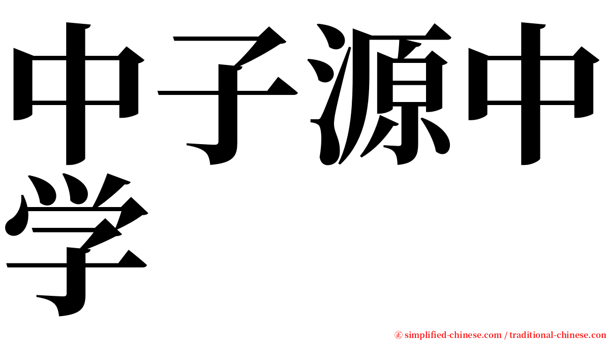 中子源中学 serif font