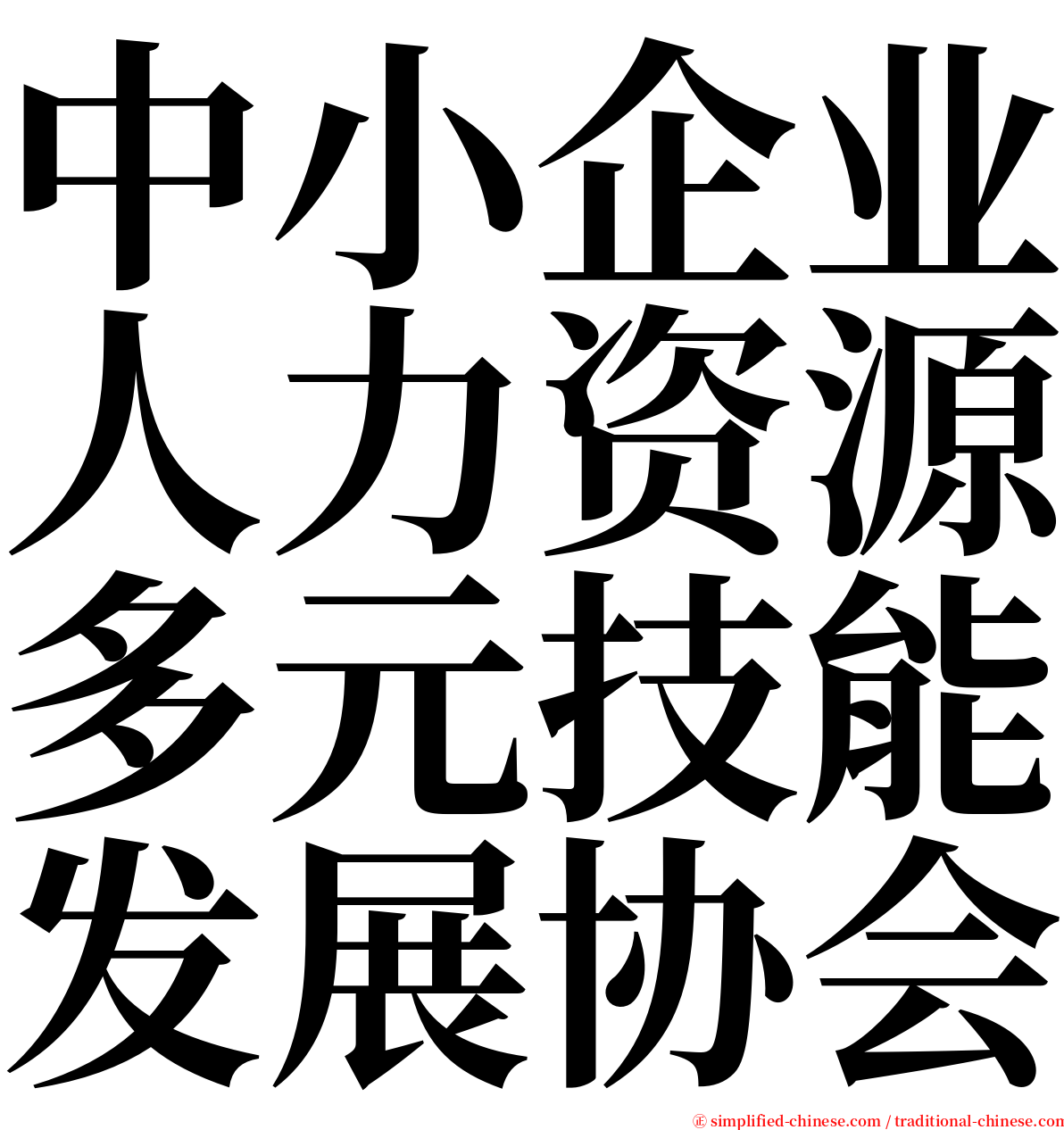 中小企业人力资源多元技能发展协会 serif font