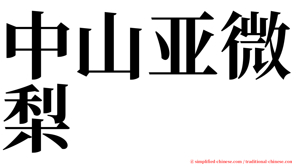 中山亚微梨 serif font