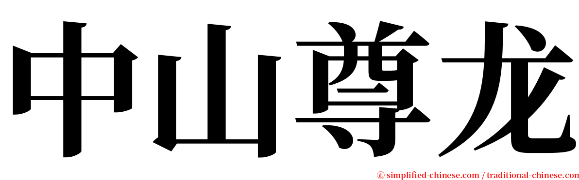 中山尊龙 serif font