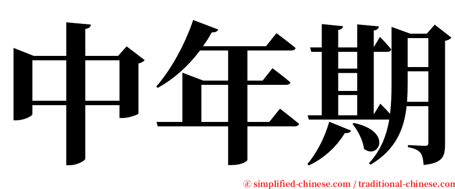 中年期 serif font