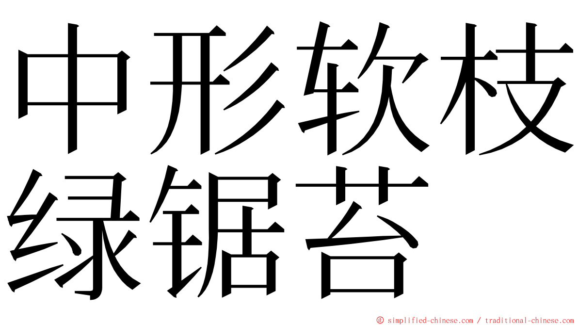 中形软枝绿锯苔 ming font