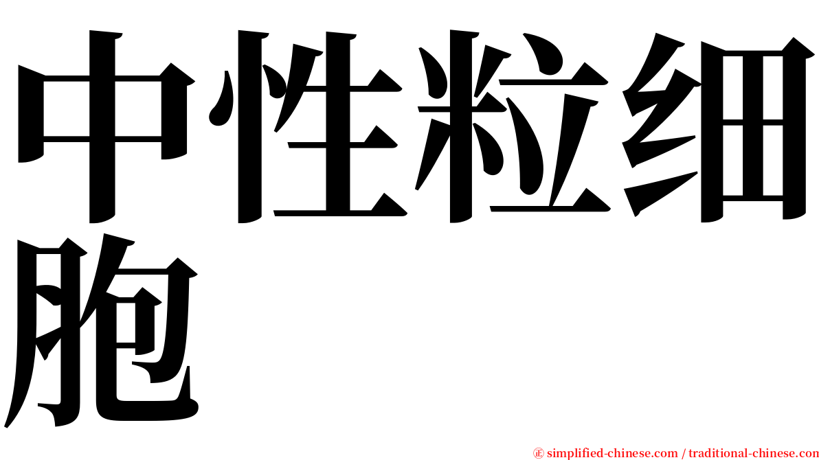 中性粒细胞 serif font