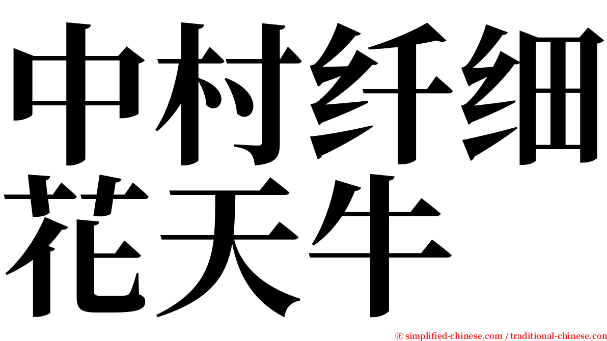 中村纤细花天牛 serif font