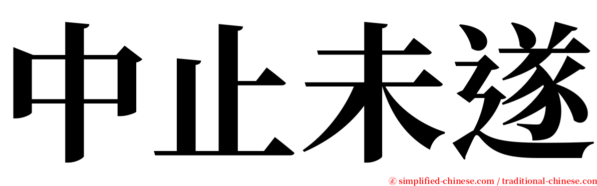 中止未遂 serif font