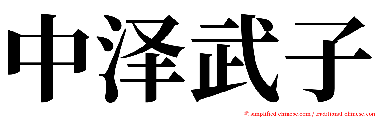 中泽武子 serif font