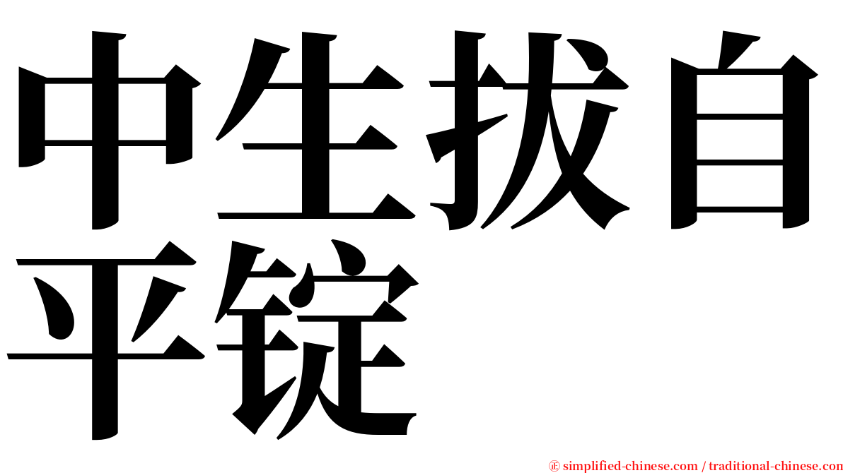 中生拔自平锭 serif font