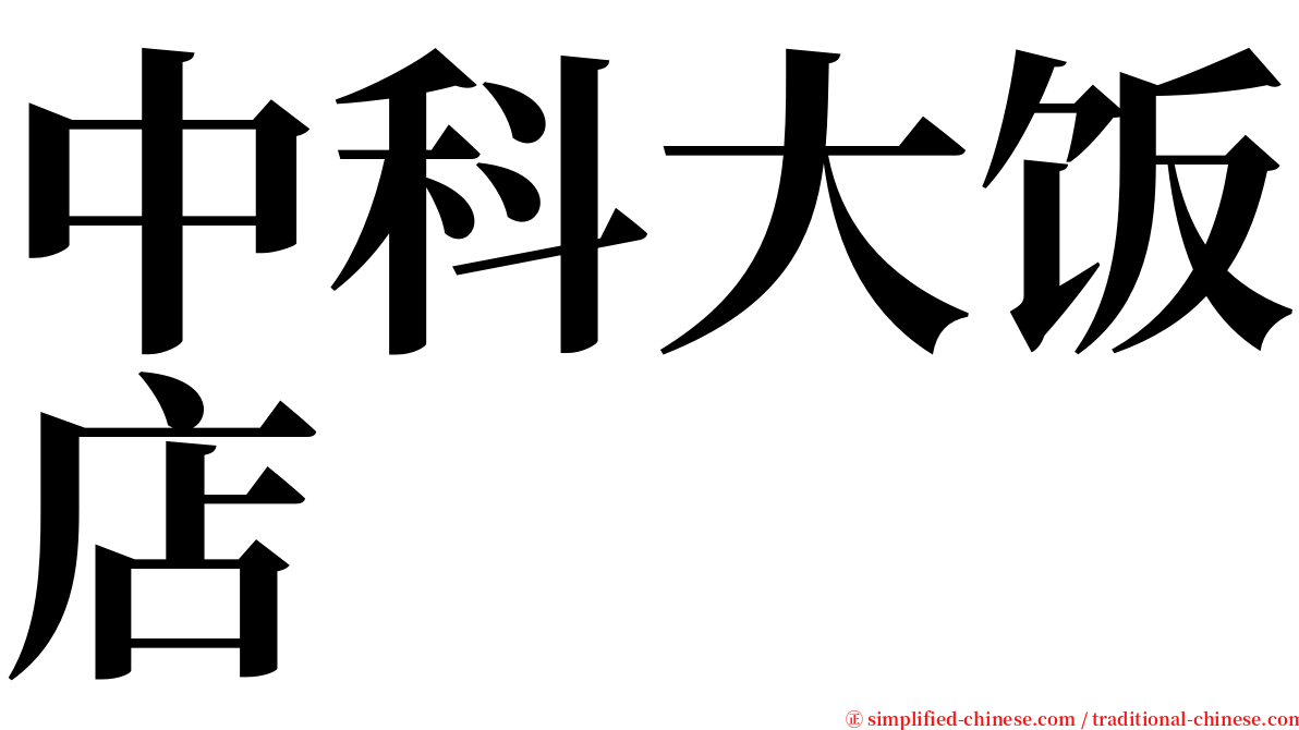 中科大饭店 serif font