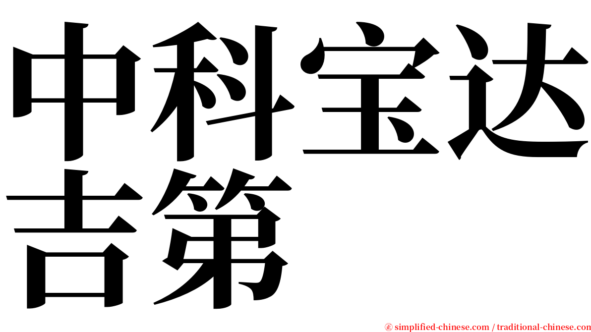 中科宝达吉第 serif font