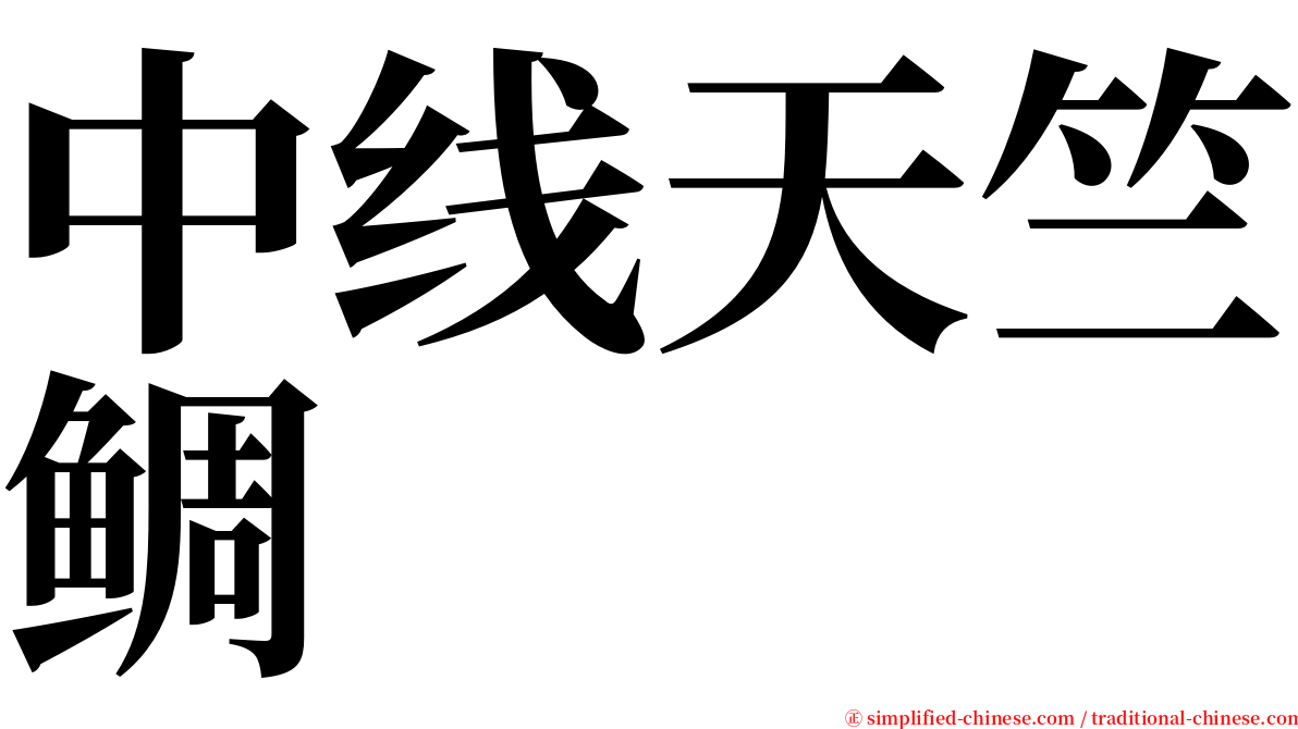 中线天竺鲷 serif font