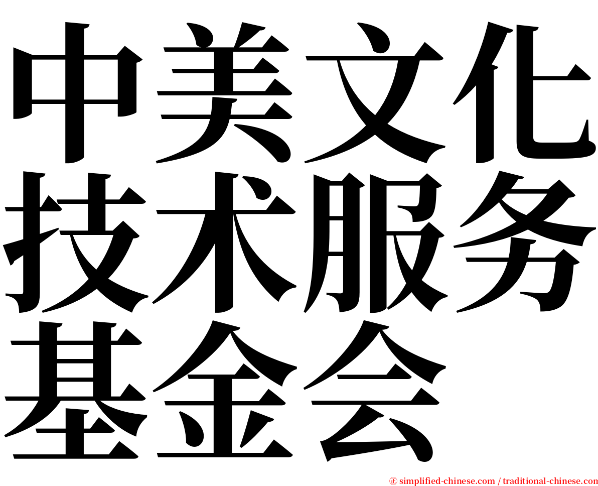 中美文化技术服务基金会 serif font