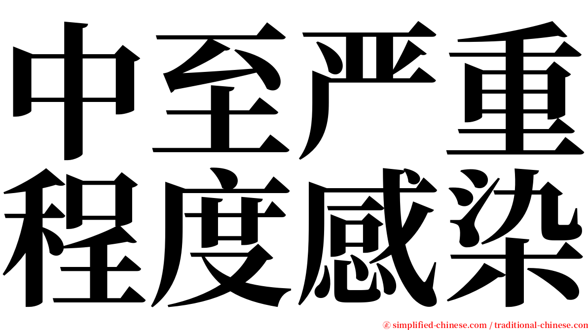 中至严重程度感染 serif font