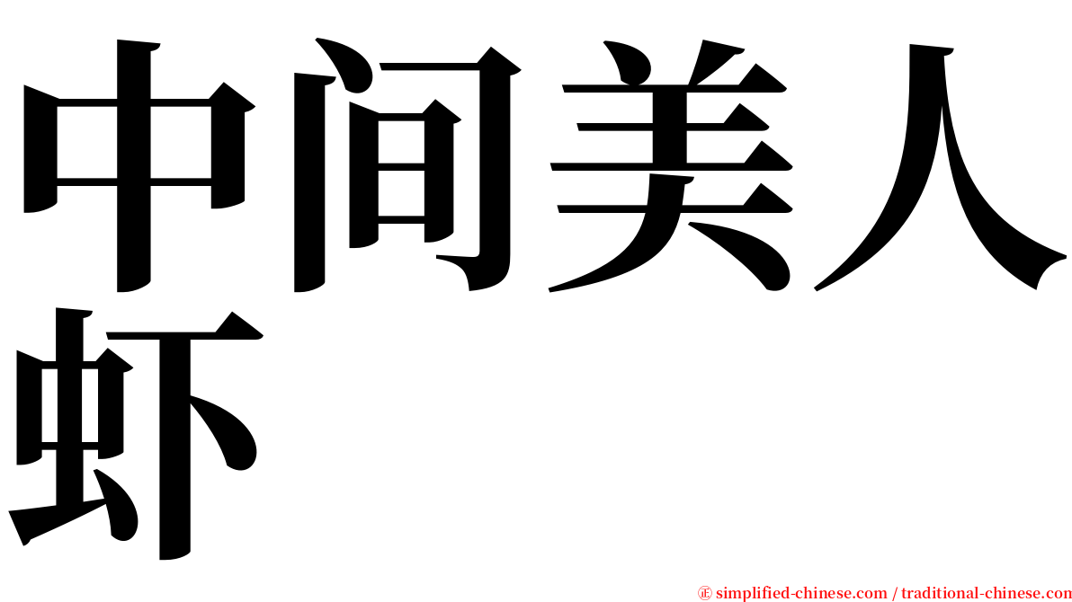 中间美人虾 serif font