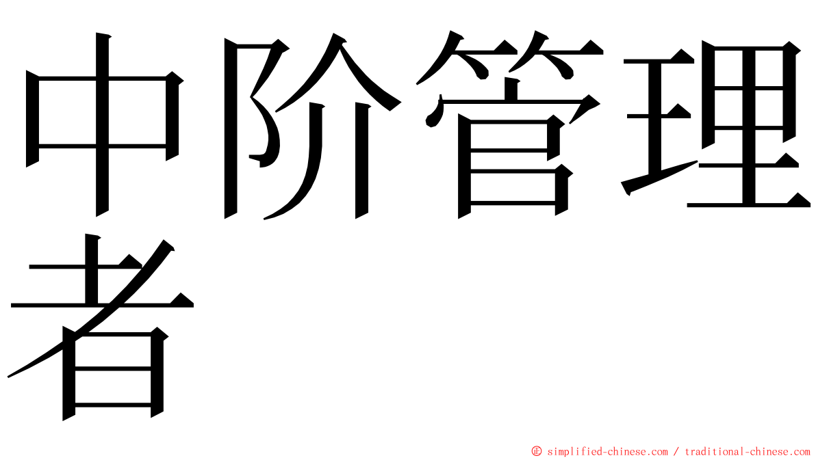 中阶管理者 ming font