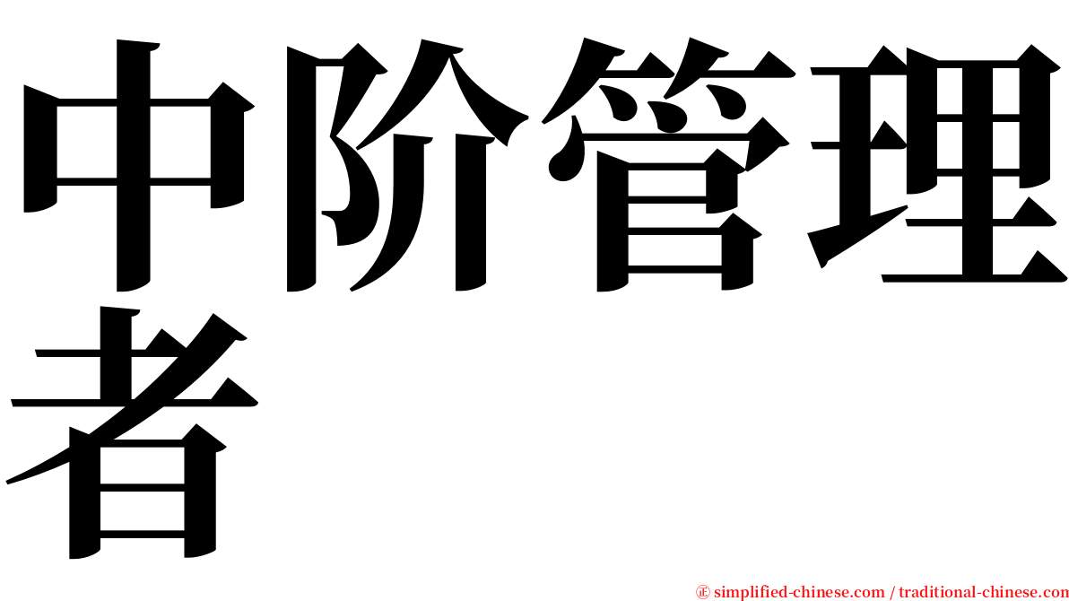 中阶管理者 serif font