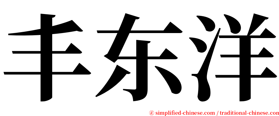 丰东洋 serif font