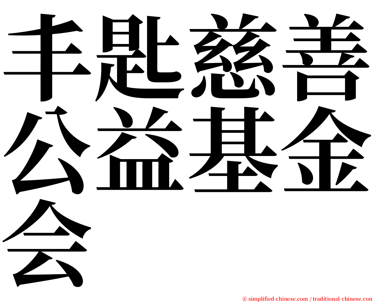 丰匙慈善公益基金会 serif font