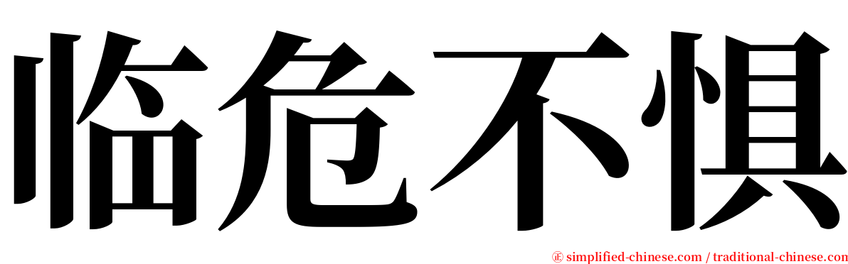 临危不惧 serif font