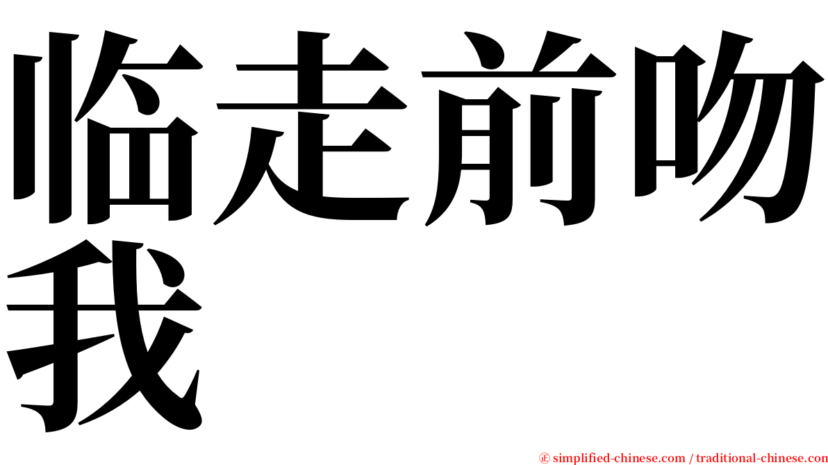 临走前吻我 serif font