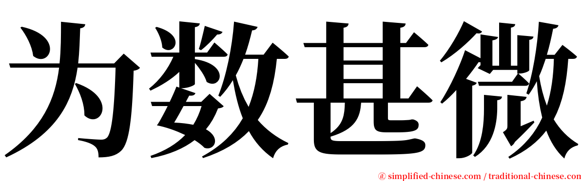 为数甚微 serif font