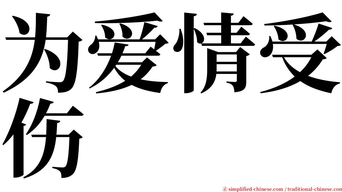 为爱情受伤 serif font