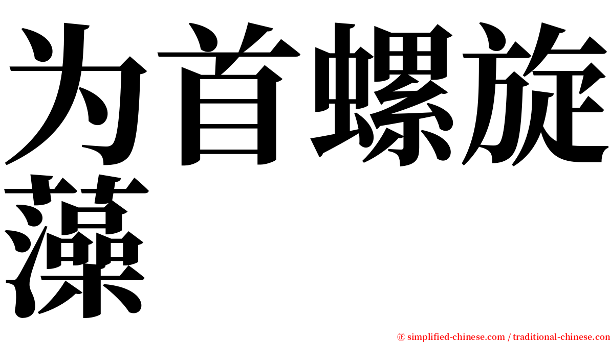 为首螺旋藻 serif font