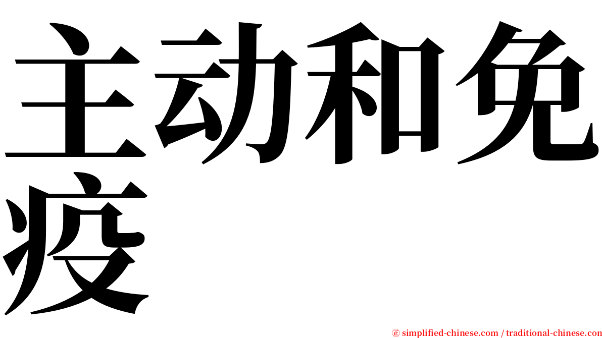 主动和免疫 serif font