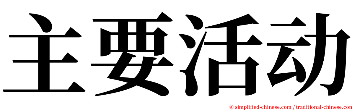 主要活动 serif font